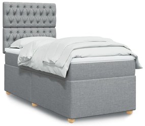 Giroletto A Molle Con Materasso Grigio Chiaro100x200 Cm Tessuto /
