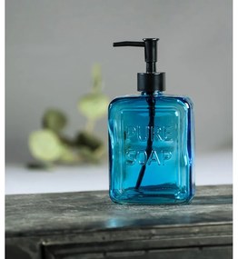 Dispenser per sapone in vetro blu Pure - Wenko