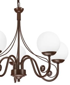 Brilagi - LED Lampadario a sospensione con catena COTTAGE 5xG9/40W/230V marrone/bianco