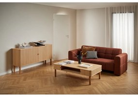 Tavolino in rovere decorato in colore naturale 70x130 cm Langley - Actona