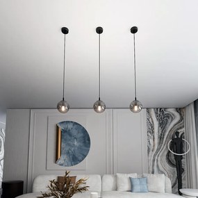 Lampada a sospensione COSMO 1 BL in acciaio e vetro E14