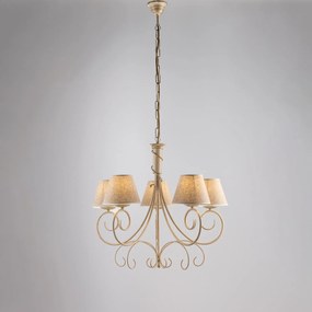 BeLight Vienna 5-light chandelier - Ivory gold