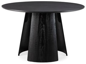 Tavolo da pranzo rotondo con piano nero ø 120 cm Zuri – MOME