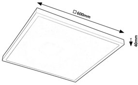 Rabalux 71078 - Pannello a plafone LED DAMEK LED/40W/230V 4000K 60x60 cm