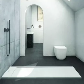 Kamalu - Piatto doccia in resina 80x120 effetto pietra | KR1000