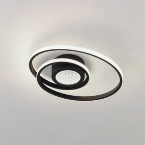 Plafoniera a LED Thalina Lindby, dimmerabile, Nero, Soggiorno / Sala da pranzo, Metallo, Moderno, Plafoniera LED