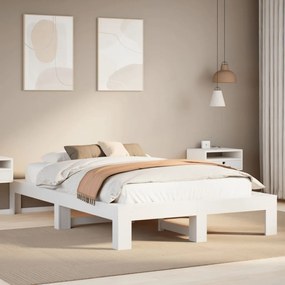 Letto senza materasso bianco 135x190 cm legno massello di pino