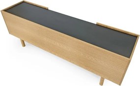 Tavolo TV in rovere nero/naturale 175x60 cm Porto - Woodman