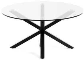 Kave Home - Tavolino da caffè Argo Ø 82 cm vetro nero