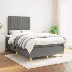 Giroletto A Molle Con Materasso Grigio Scuro 120x200 Cm Tessuto /