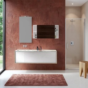 Mobile da bagno sospeso sotto lavabo L 105 x H 32 x P 48 cm betulla laccato lucido, 1 cassetto SENSEA Neo