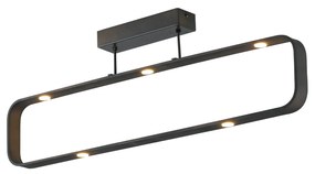 Lampadario Plafoniera Led Moka Moderno Colore Caffè  7 x 5W Dim 80 x 26 x 6 cm