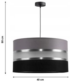 Lampadario a sospensione con filo CORAL 1xE27/60W/230V nero-grigio
