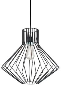 Sospensione Industrial-Minimal Ampolla-4 Metallo Nero 1 Luce E27