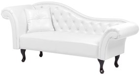 Chaise longue vintage sinistra in pelle sintetica bianca LATTES Beliani