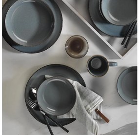 Set da tavola 16 pezzi in porcellana, grigio