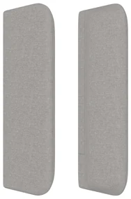 Testiera ad orecchio grigio chiaro 93x16x78/88 cm in tessuto