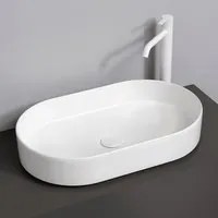 Lavabo da appoggio ovale 60 in ceramica bianco opaco Epsilon