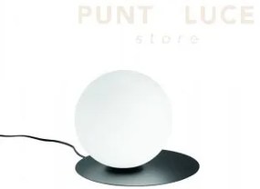 Snail lumetto nero con sfera opale bianca 1 luce attacco g9 d.22cm