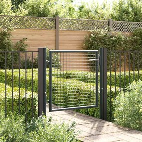 Cancello Per Giardino İn Acciaio Zincato 100x125 Cm Grigio /