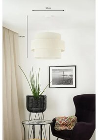 Brilagi - Lampadario a cavo SPACE YUTE 1xE27/15W/230V Ø50 cm crema/bianco