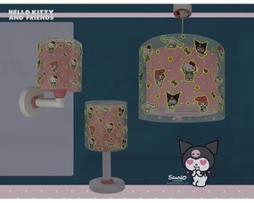 Dalber 41259 - Lampada da parete per bambini HELLO KITTY&FRIENDS 1xE27/15W/230V rosa