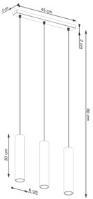 Sollux SL.1481 - Lampadario a sospensione con filo LAGOS 3xGU10/10W/230V color crema