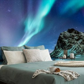Carta da parati autoadesiva – Aurora boreale in Norvegia