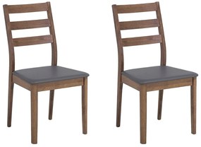 Set di 2 sedie legno marrone e grigio MODESTO Beliani