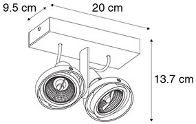Faretto moderno bianco 2 luci - Master 70