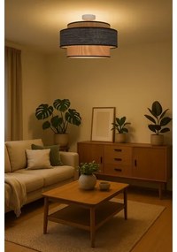 Lampadario a plafone GRACE 1xE27/60W/230V diametro 40 cm color crema/marrone
