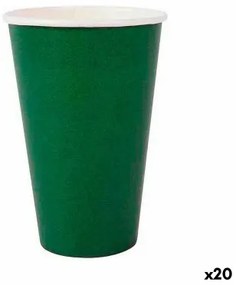 Set di Bicchieri Algon Monouso Cartone Verde 10 Pezzi 350 ml (20 Unità)