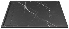Piatto doccia extrapiatto appoggio o incasso tagliabile 140x90cm Resina SMC Bianco marmorizzato - LYROSA