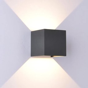 Applique LED moderno da esterno Davos doppia luce nero IP54, luce bianco caldo 91.6 lumen, MANTRA