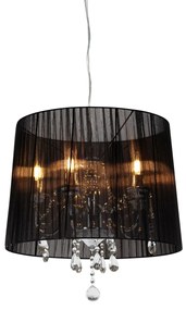Lampadario cromato con nero 50 cm 5 luci - Ann-Kathrin