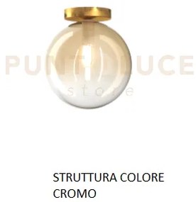 Plafoniera cromo 1 luce vetro oro 1184cr-pl1-or