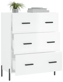 Credenza 69,5x34x90 cm in legno multistrato bianco lucido