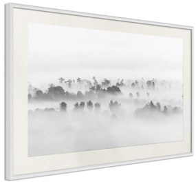 Poster  Fog Over the Forest  Cornice Quadri Cornice d'oro con passe-partout, Larghezza x Altezza Home decor 60x40