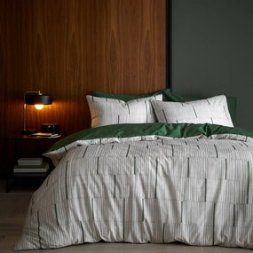 Biancheria da letto singola in cotone grigio-verde 135x200 cm Camden Stripe - Content by Terence Conran