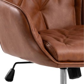 Sedia da ufficio in similpelle marrone cognac Erik - Actona