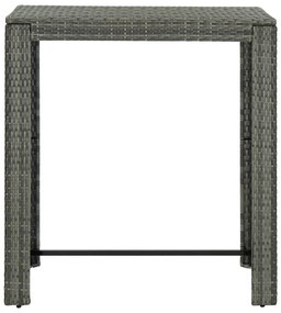 Tavolo da bar da giardino grigio 100x60,5x110,5 cm polyrattan