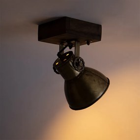 Faretto da soffitto industriale in bronzo con legno 18 cm - Mangoes