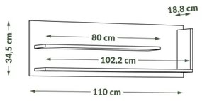 Mensola FRED antracite/quercia artisan