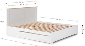 Letto matrimoniale bianco con contenitore 140x190 cm Gabi - Marckeric