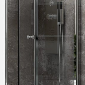 Doccia nicchia 90cm apertura a libro vetro trasparente K045 - KAMALU