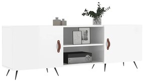 Mobile Porta TV Bianco Lucido 150x30x50 cm in Legno Multistrato