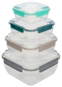 Set 4 contenitori ermetici per alimenti in plastica