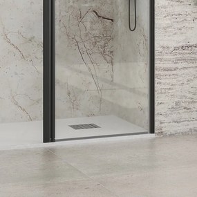 Porta doccia battente 120-125cm e fisso colore nero | KPX4000N - KAMALU