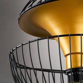 Lampada a sospensione in nero e oro con paralume in metallo ø 30 cm Telmander - Opviq lights