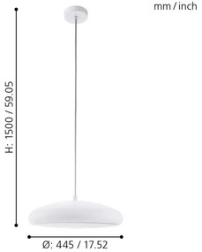 Eglo 33765-LED RGBW Lampadario dimmerabile a sospensione con filo RIODEVA-C LED/27W/230V 2700-6500K